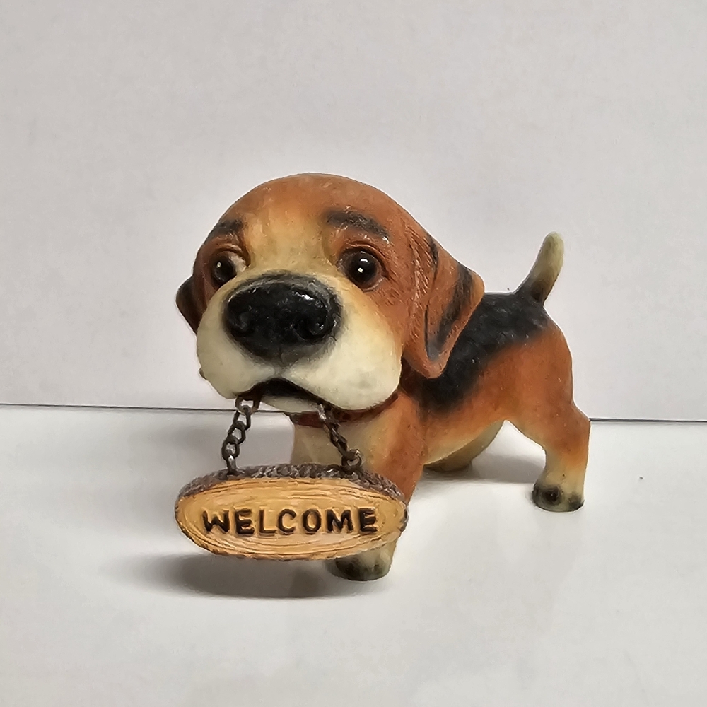 Charming Brown and Black Dog Figurine - Collectible Pet Decor